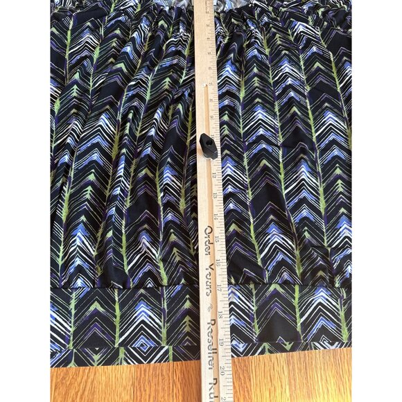 Worthington Stretch Womens Chevron Print Short Sleeve Blouse Large - Picture 6 of 6